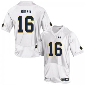 Notre Dame Fighting Irish Men's Noah Boykin #16 White Under Armour Authentic Stitched College NCAA Football Jersey JLB0499DN